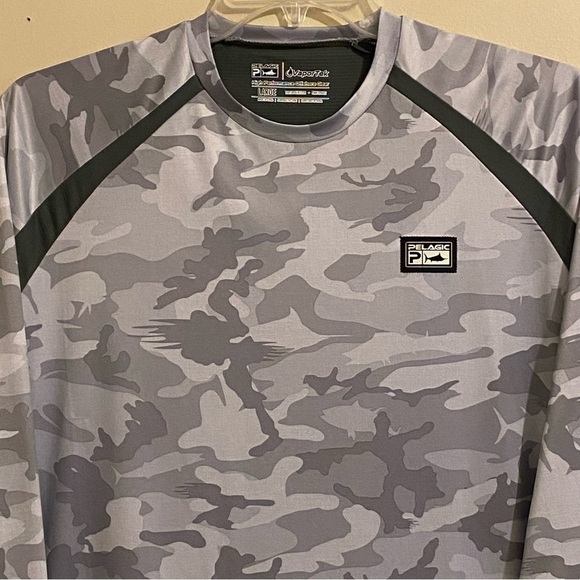 Pelagic VaporTek T-Shirt Mens L Gray  Long Sleeve Fishing Gear High Performance - Picture 4 of 12